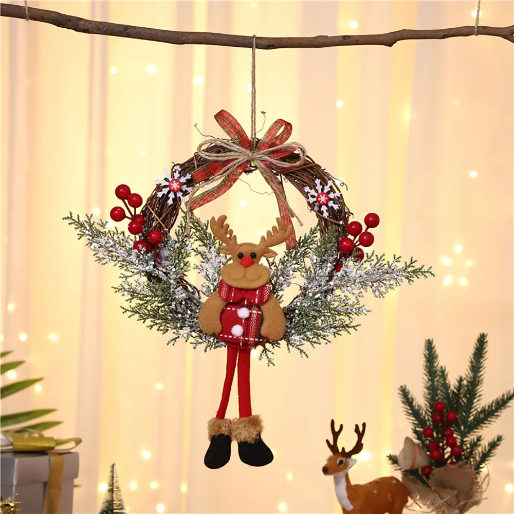 Christmas simulation cute cartoon doll garland window decorations
