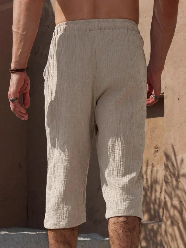 Nigikala Nigikala Men's Summer Cotton Slack Seven-Point Trousers