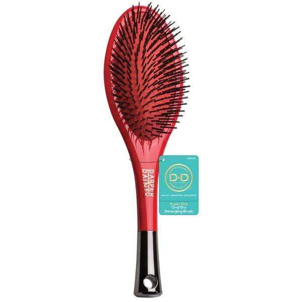 D&D Light Oval Paddle Brush Coral Multi Nylon Bristle