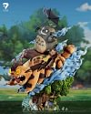 Whimsical Flight Diorama Totoro with LED - My Neighbor Totoro Resin Statue - Seven-Studio