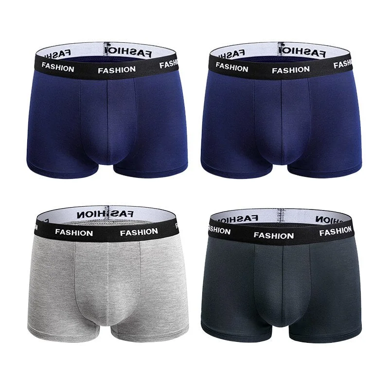4PCS Men Underwear Cotton Boxers Panties Comfortable Mens Underpants Homme Sexy Fashion Letter Male Boxershorts