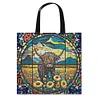 Glass Painting series Cow - 11CT DIY Stamped Cross Stitch Shopping Bag 40*40cm/15.75*15.75in