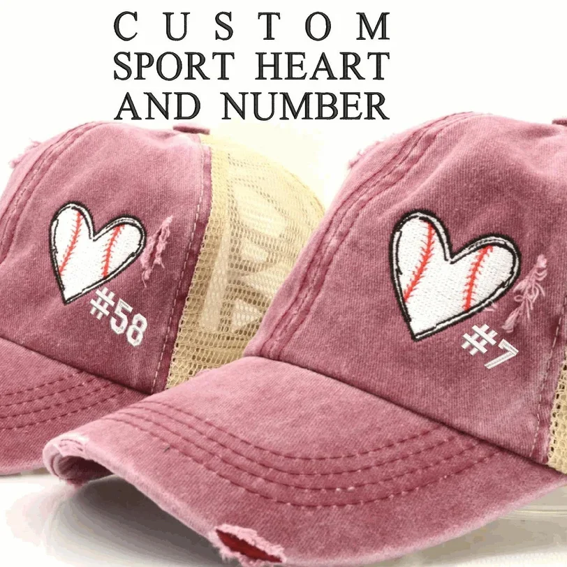 Custom Balls Mom Sports Criss Cross High Ponytail Cap