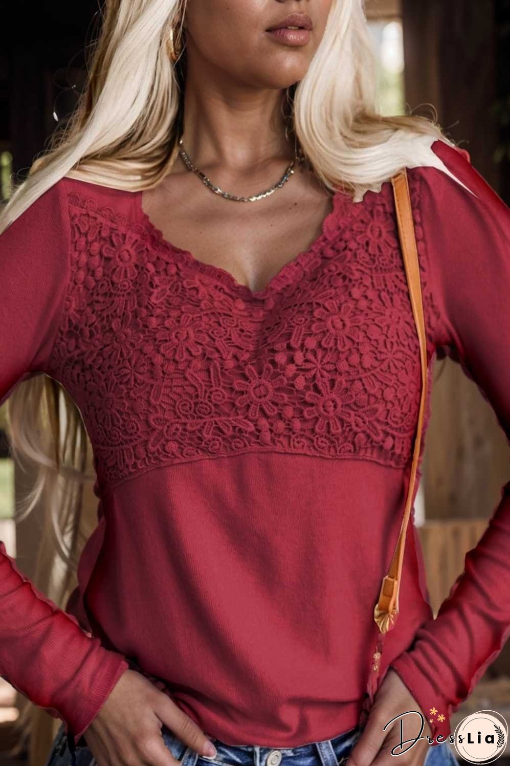 v neck printed casual blouse with long sleeves