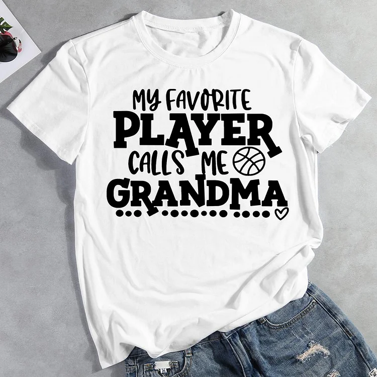 My Favorite Player Calls Me Grandma (Light) Short-Sleeve T-Shirt