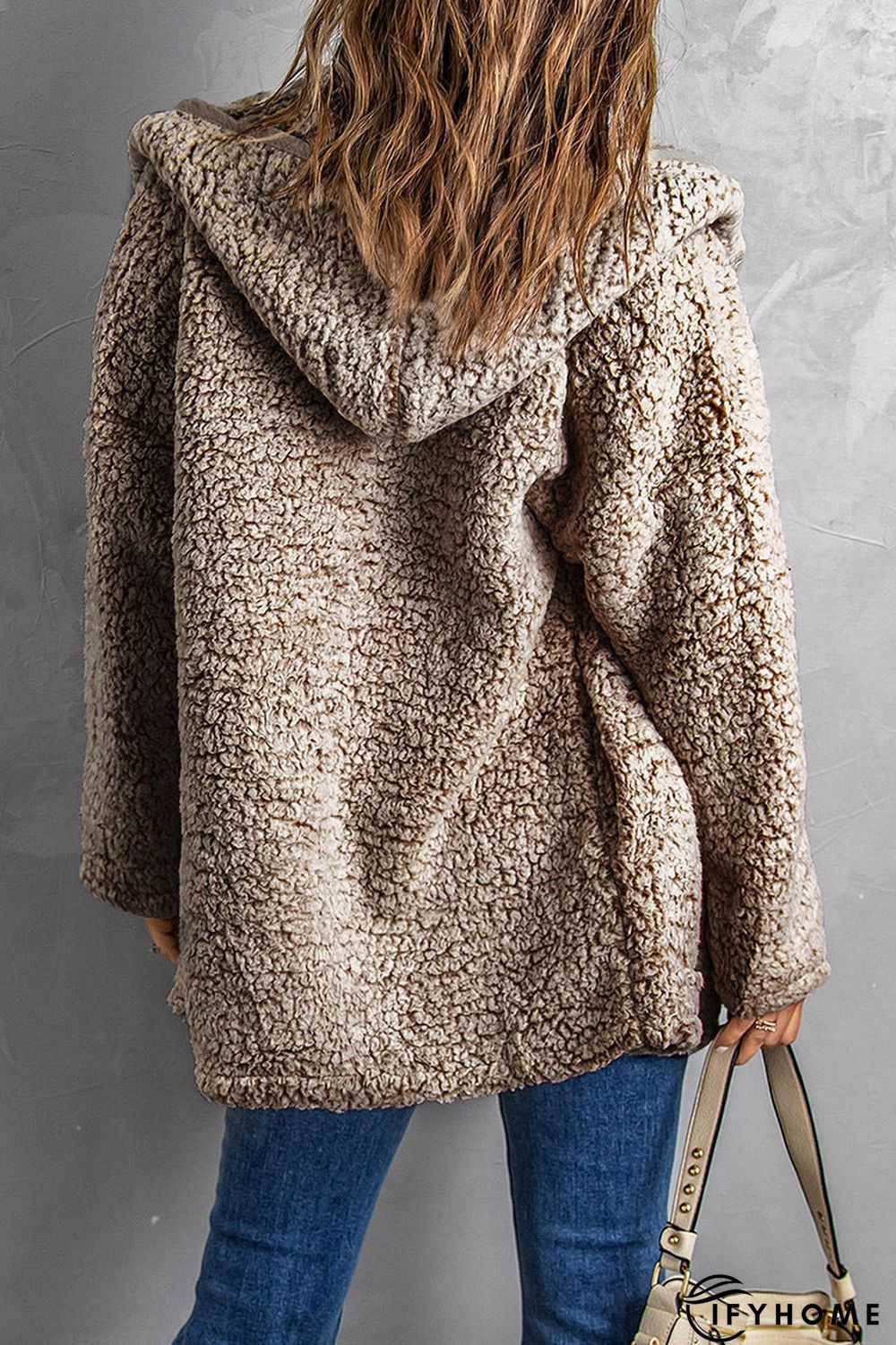 Fleece Thickened Hooded Jacket Women's Mid-length Loose Casual Jacket | IFYHOME