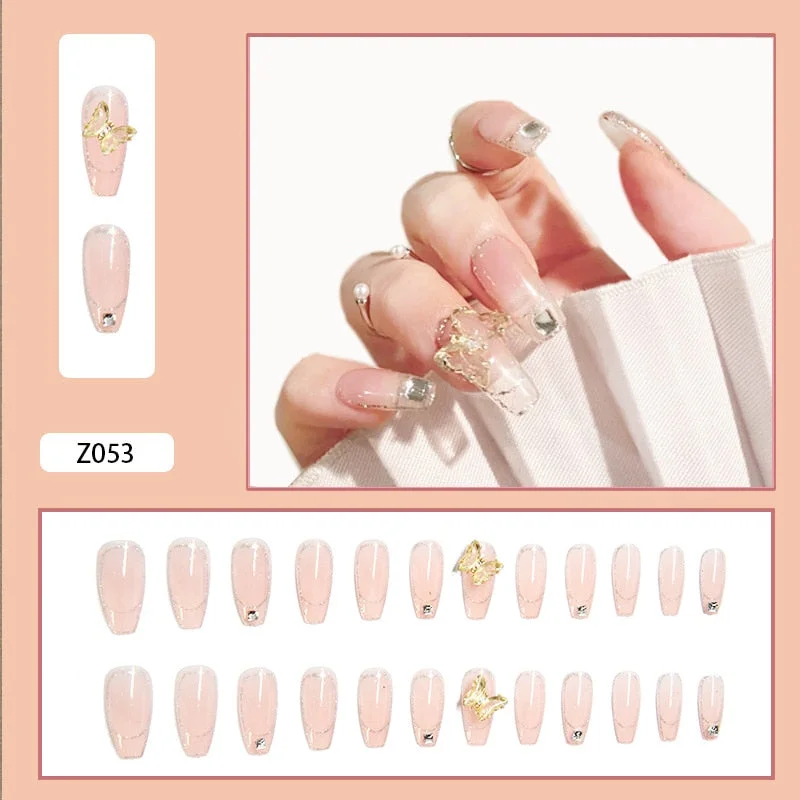 24Pcs/Set 3D Butterfly Three Dimensional Bow Bride Fresh and Elegant White Wear Remov DIY Manicure Nail Art Tools-Nail Inspo