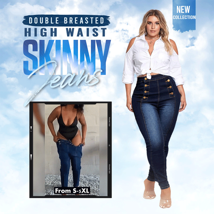🔥Buy 2 Free Shipping🔥Double Breasted High Waist Skinny Jeans