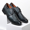 Men's Business Casual Lace-up Crocodile Leather Derby Shoes -Dress Shoes