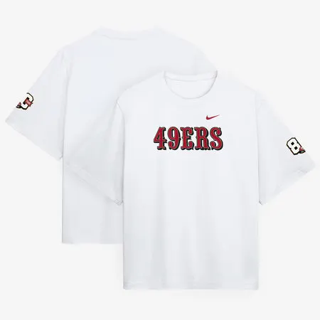 Women's San Francisco 49ers Nike White 80th Anniversary Boxy T-Shirt
