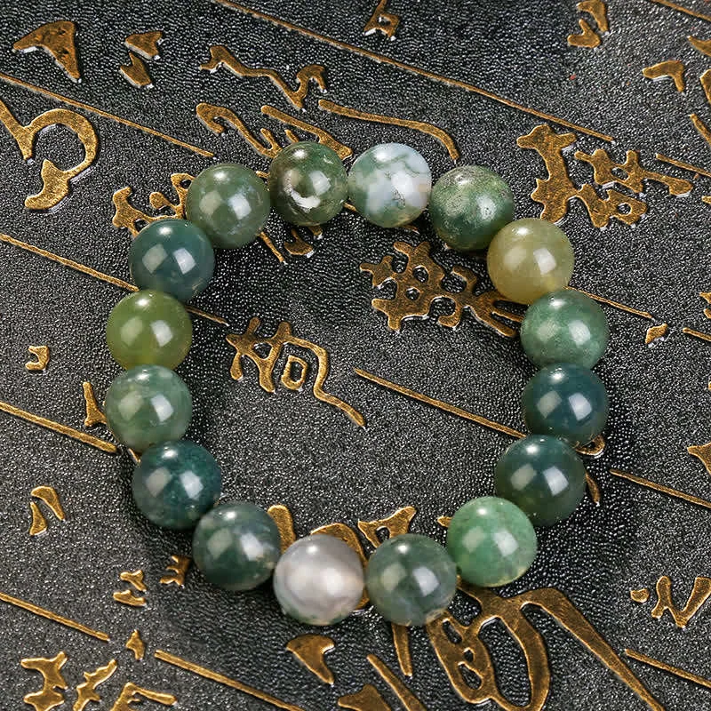 Natural Moss Agate Soothing Bracelet