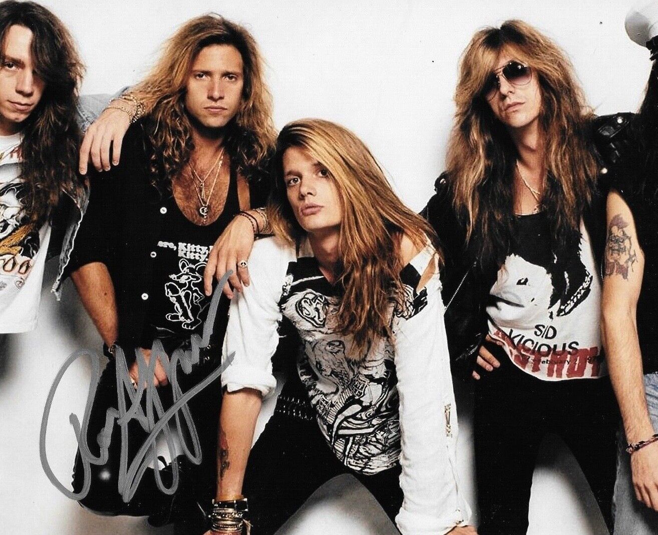 * ROB AFFUSO * signed 8x10 Photo Poster painting * SKID ROW DRUMMER * COA * 9