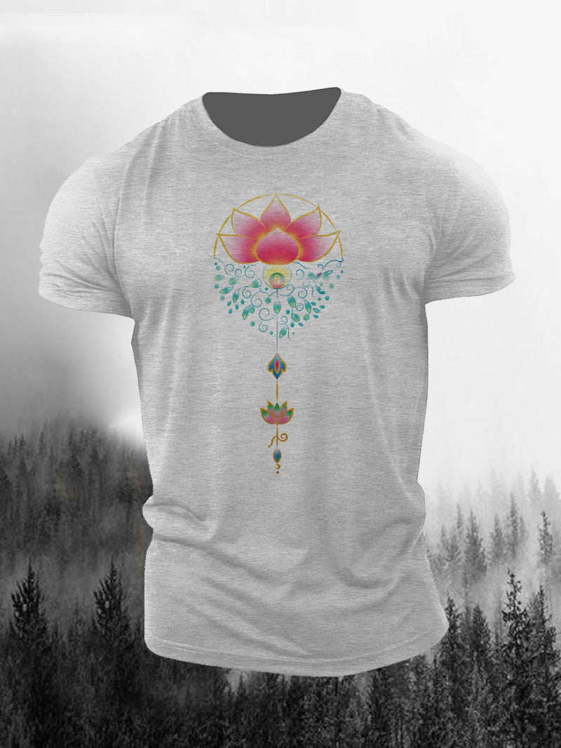 Men's Colorful Star Lotus Short-Sleeved Shirt