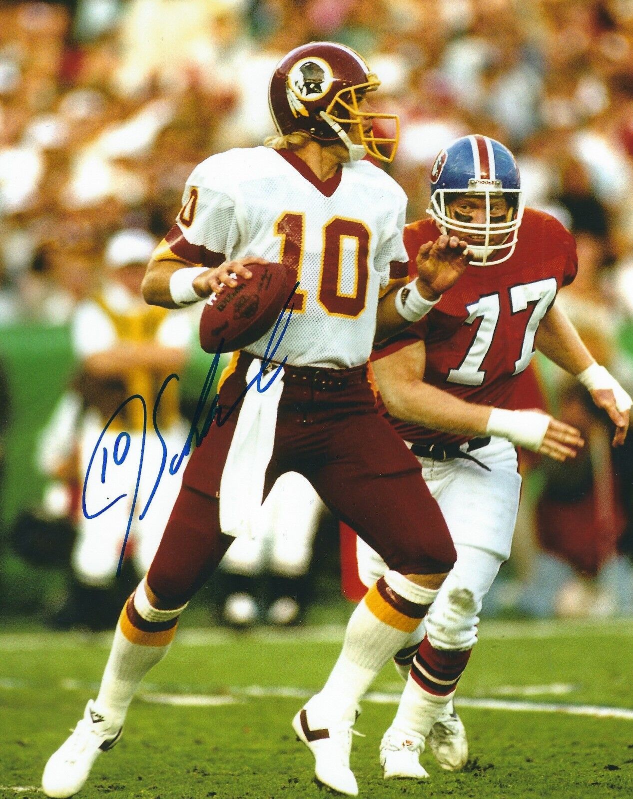 Autographed JAY SCHROEDER Washington Redskins 8x10 Photo Poster painting w/COA