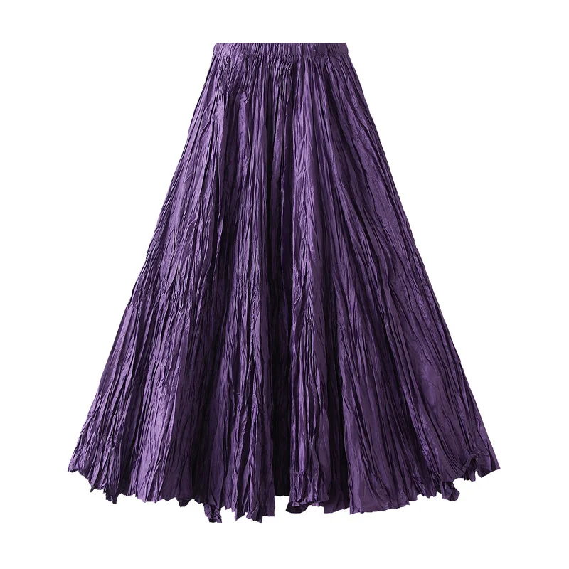 Nigikala Nigikala Spring New Sister Wind High-Level Feeling Hundred Folds Loose Thin Swing Skirt Leisure A Skirt 8081