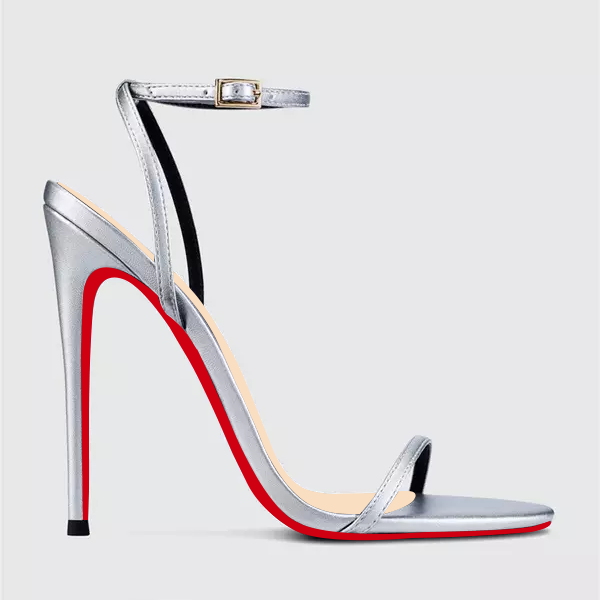 120mm Women's Red Bottom Diamonds Studded Straps Sandals High Heels Open Toe Stiletto Shoes -MERUMOTE