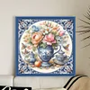 Colorful Blue And White Porcelain Vase-11CT Stamped Cross Stitch 40*40cm/15.75*15.75in