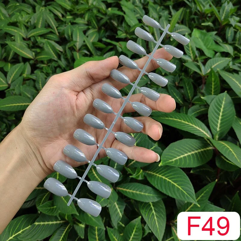 10 Sets Almond Shape False Nail Tips In Same Color 24 Pieces/Set 10 Sizes Press on Fake Nails DIY Manicure Finger Nail Tips-Nail Inspo