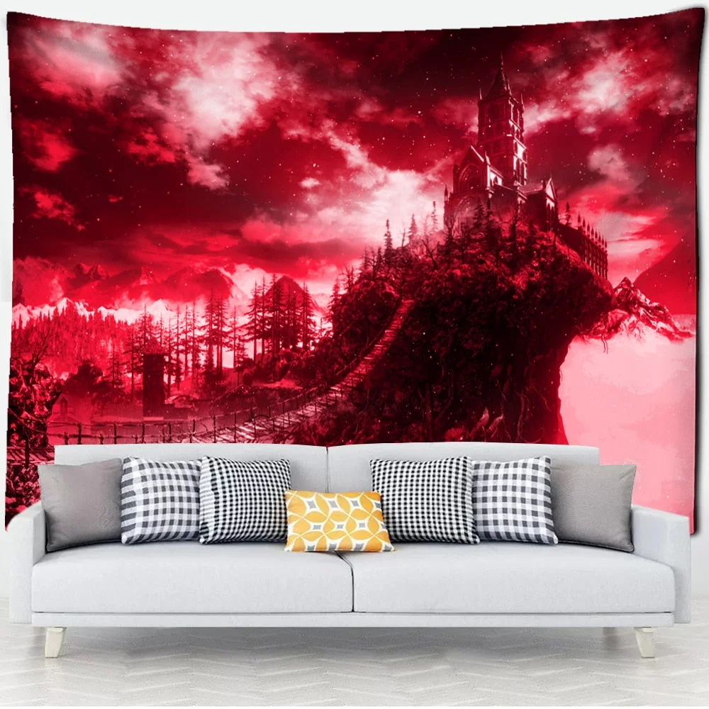 Dream Forest Tapestry Wall Hanging Bohemian Style Psychedelic Witchcraft Hippie Tapiz Aesthetics Room Home Decor