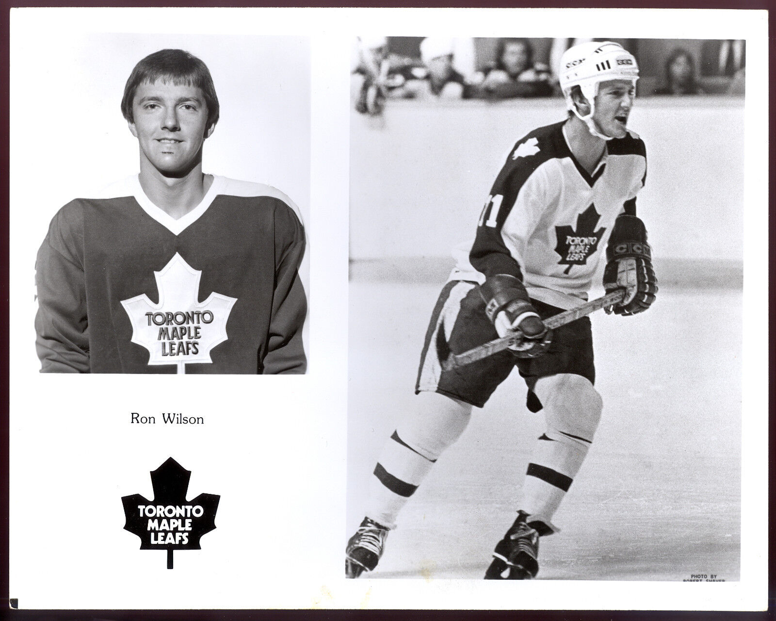 1977-78 NHL Toronto Maple Leafs TEAM issue B&W 8x10 Photo Poster painting PICTURE Ron Wilson