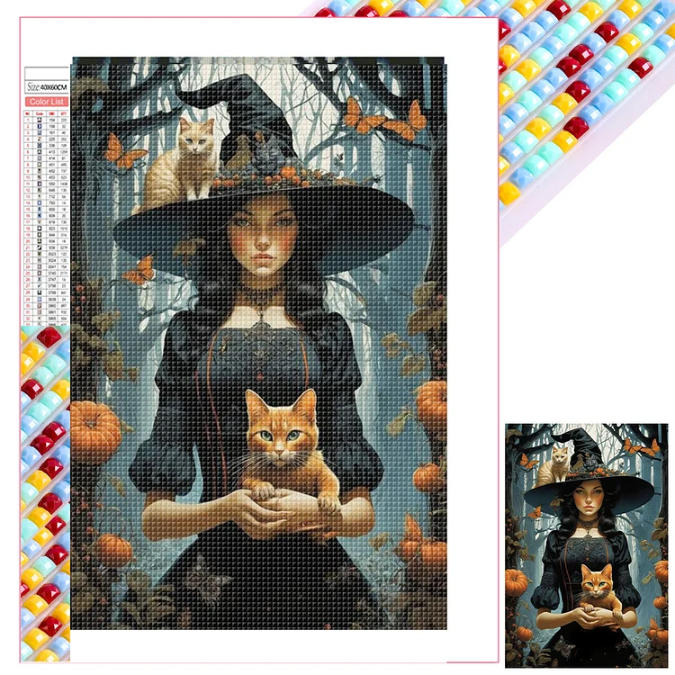 Halloween Witch 40*60CM (Canvas) Full Square Drill Diamond Painting gbfke