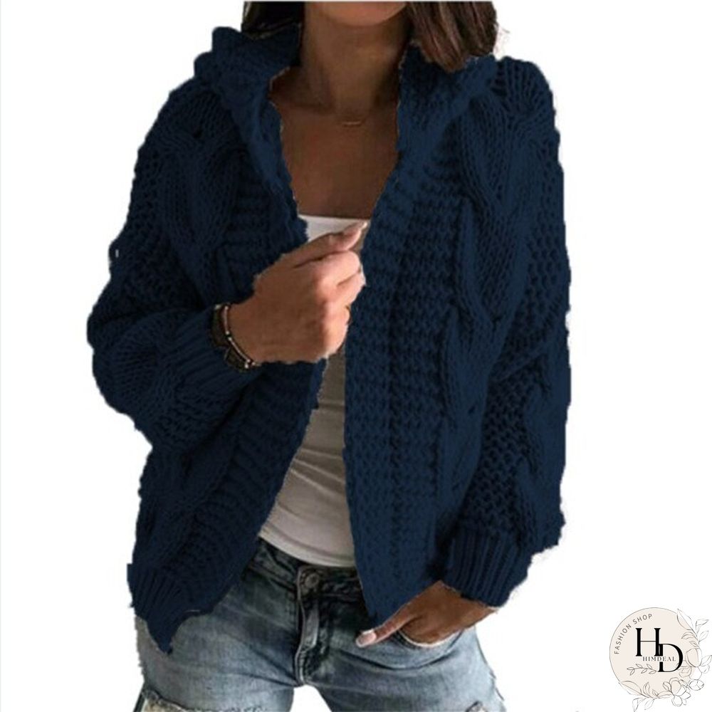 Elegant Cardigans Sweater For Women Hoodies Knitted Twist Loose Coat Autumn Fashion Warm Long Sleeve Causal Solid Ladies Tops