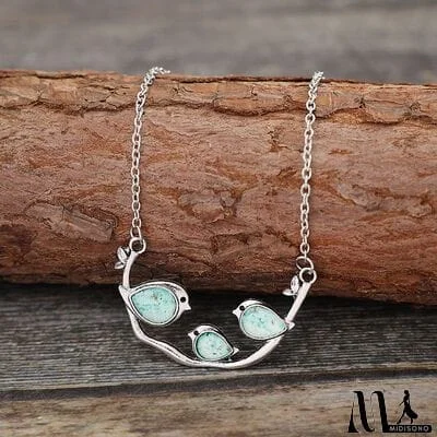 Artificial Turquoise Silver-Plated Necklace