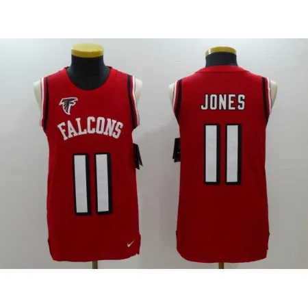 Men's  Atlanta Falcons #11 Julio Jones Red Team Color Stitched NFL Limited Tank Top Jersey