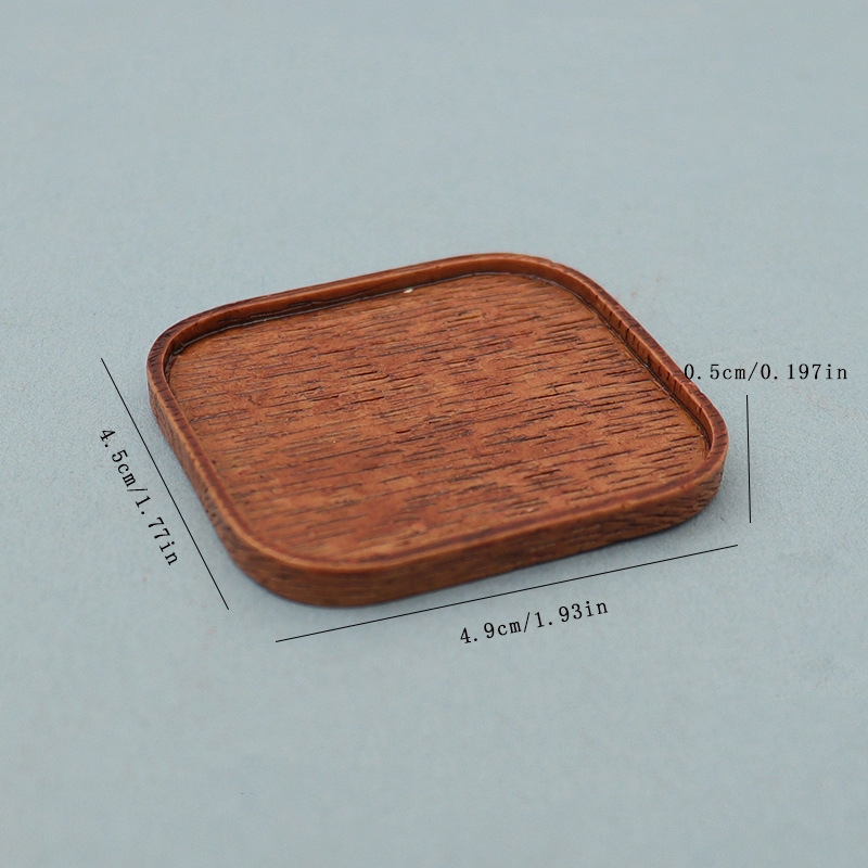 Miniature Walnut Color Serving Trays
