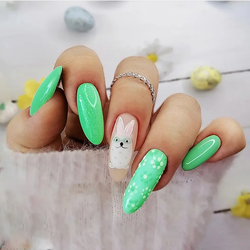 Churchf Churchf Nail Piece Easter Rabbit Nail Color Long Ballet Chicken Egg Relief Nail Piece