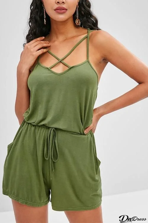 Criss Cross Cami Romper