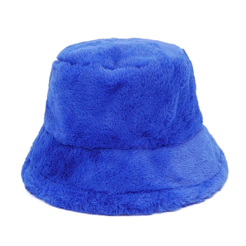 Autumn And Winter Hat Women’s New Rabbit Velvet Fisherman Hat Solid Color Candy Color Warm Thick Plush Basin Hat Japanese Fashion