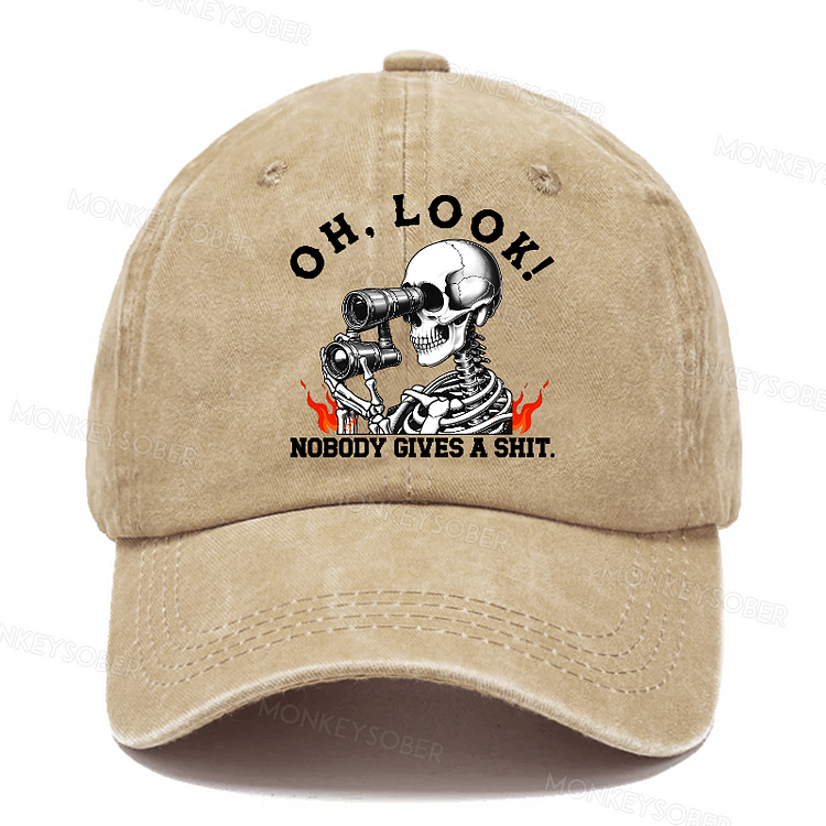 Personalized "Oh Look Nobody Gives A Shit" Custom Washed Baseball Caps