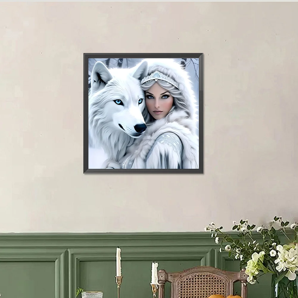 Diamond Painting - Full Round Drill - Wolf Beauty(Canvas|40*40cm)