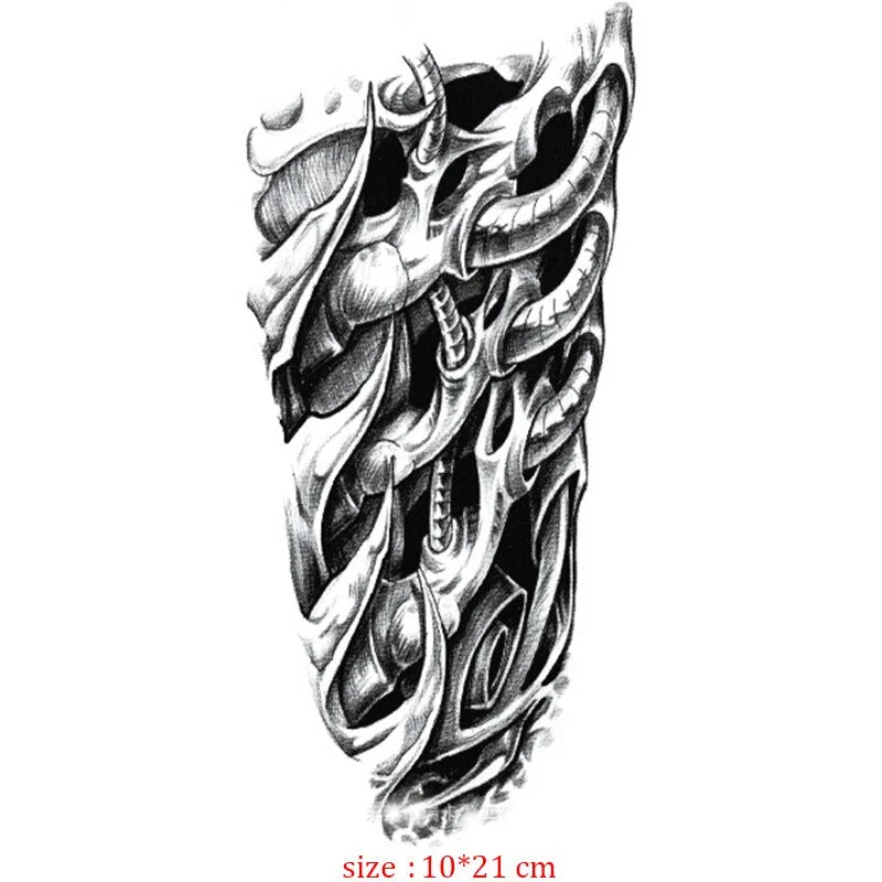 Tattoo Sticker machine gear waterproof Temporary hand arm leg back Tatoo Stickers Flash Fake Tattoos for girl Woman man