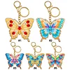 DIYMetal Double Sided Special Shaped Golden Butterfly Diamond Art Keyring Kits