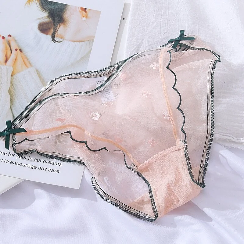 Billionm Women's Sexy Lace Underwear Panties Sweet Girly Cotton Panties Light and Breathable Temptation Sexy Low-rise Ladies Briefs