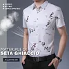 Gioiacombo&trade; Camicia da uomo stampata a maniche corte in seta di ghiaccio