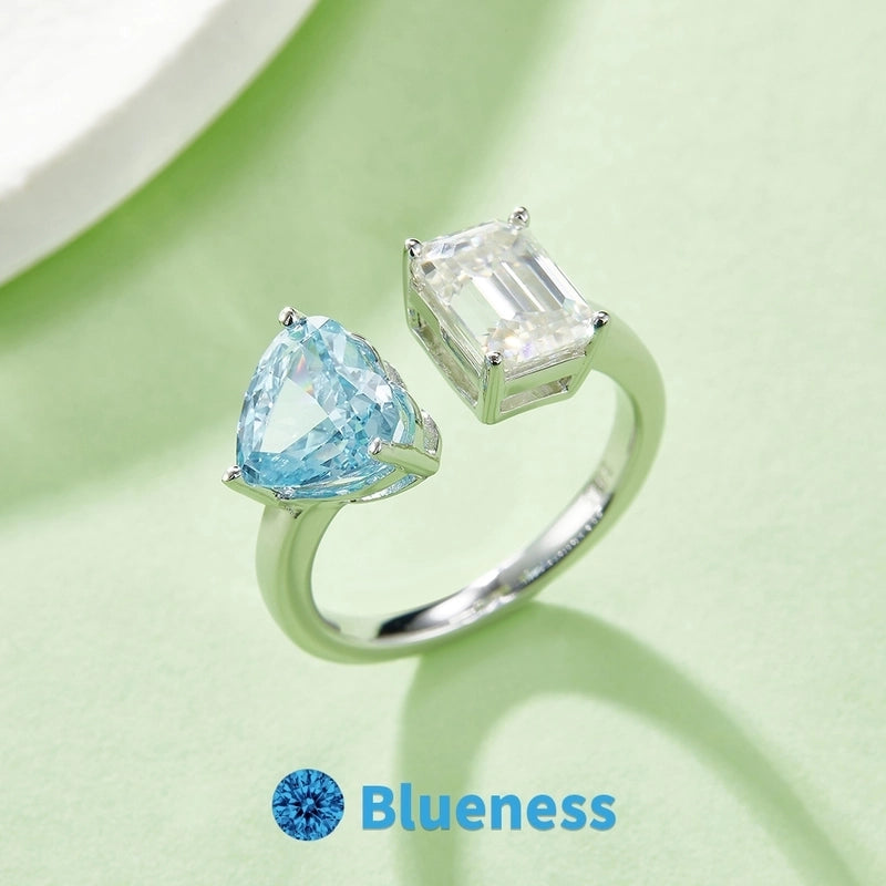 Round Brilliant 18K Gold Plated Moissanite Rings Heart Shape VVS1-VVS2