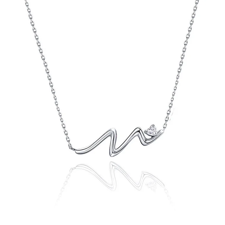 For Daughter - S925 I Will be There for You Through The Highs And Lows in Life Wave Necklace