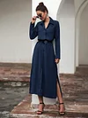 Button Shirt Collar Maxi Dress