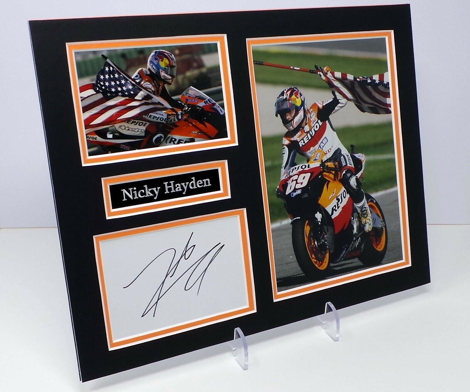 Nicky HAYDEN Signed Mounted Photo Poster painting Display 1 AFTAL MotoGP Racer Honda