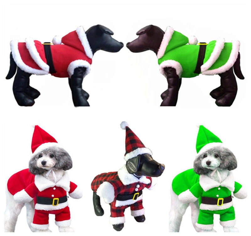 Pet Transformation Clothes Dog Clothes Christmas Cloak Dog Christmas Clothes Santa Claus Dog Standing Clothes Model