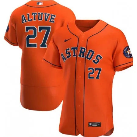 Men's Houston Astros #27 Jose Altuve Orange Flex Base Stitched Jersey PM7Z