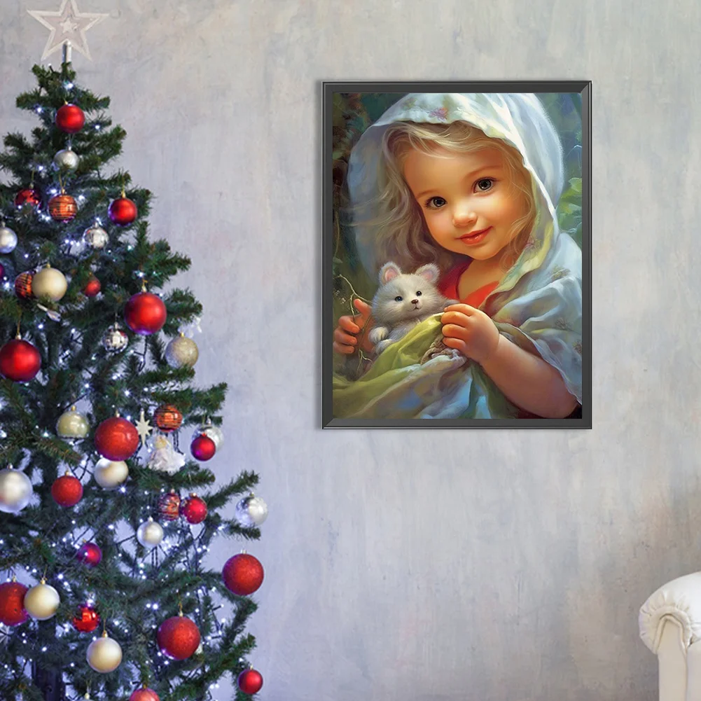 Diamond Painting - Full Round Drill - Curly Hair Big Eyes Girl(Canvas|30*40cm)