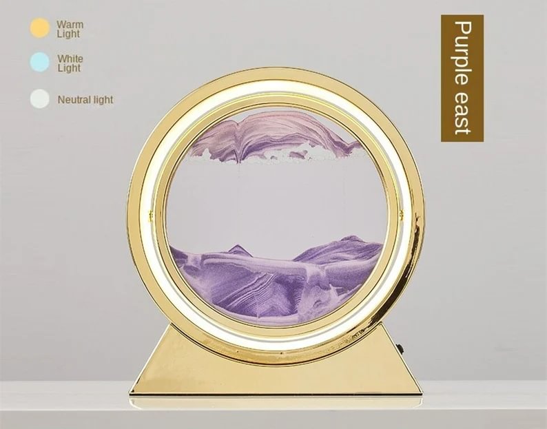 3D Hourglass LED Light Quicksand Moving Rotating