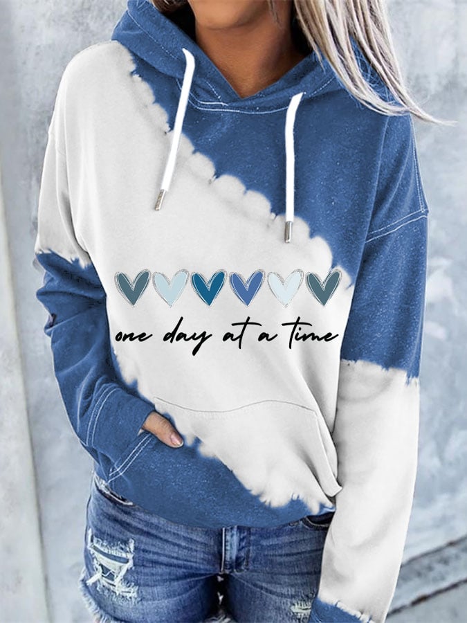 Women's One Day At A Time Print Hoodie