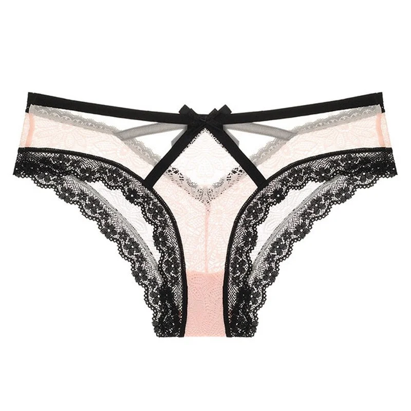 TERMEZY Sexy Transparent Panties Women Lace Low-waist Briefs Hollow Out Underwear FemaleSeamless Intimates G-string Lingerie