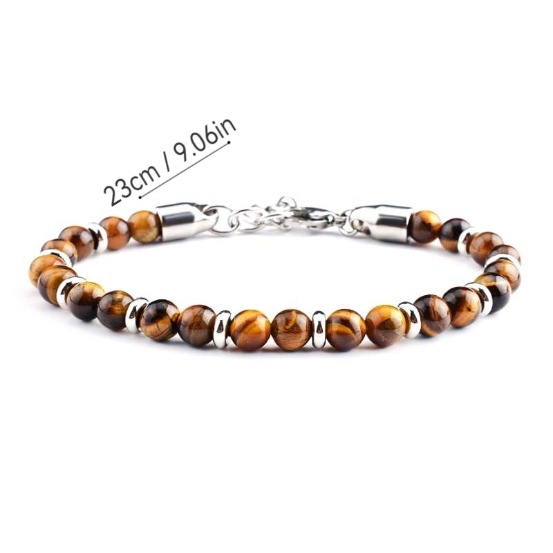 Minimalist Round 304 Stainless Steel Beaded Unisex Bracelets