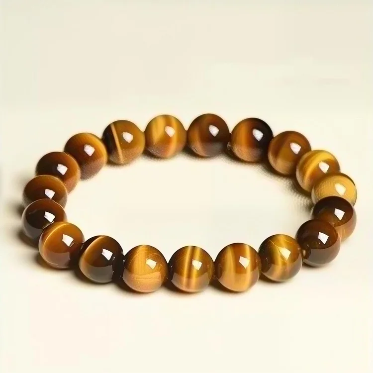 7A Natural Yellow Tiger Eye Beaded Bracelet